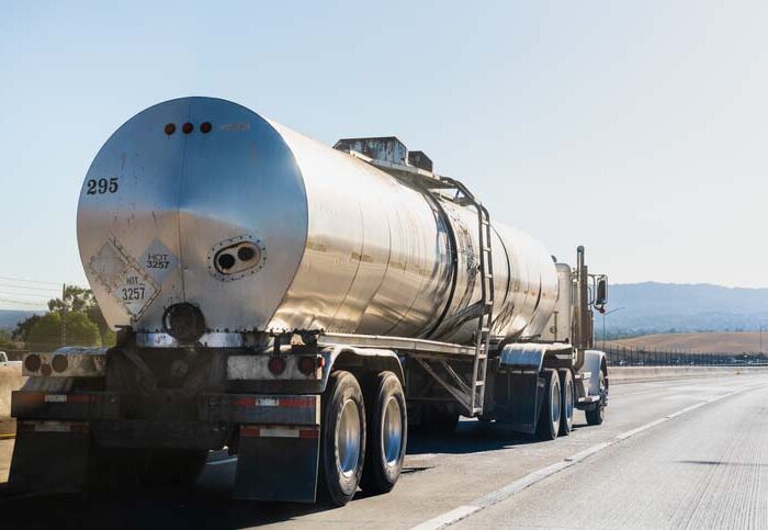 fuel truck on open road